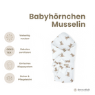 Babyhörnchen Musselin mit Schleife – Puckdecke & Einschlagdecke Muster Teddybär - Teddybär / 2.5 TOG - Babyhörnchen