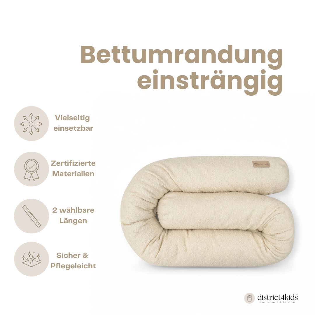 Bettschlange einsträngig Teddystoff Boucle – Schutz & Vielseitig - Baby & Kleinkind
