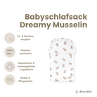 Babyschlafsack Dreamy Musselin Teddybär – süßer Ganzjahresschlafsack - Babyschlafsack