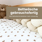 Bettwäsche gebrauchsfertig Musselin Herzen braun – Weich & Atmungsaktiv - Bettwäsche