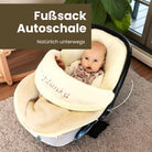 Fußsack Autoschale Kamelwolle & Kaschmirwolle - Premium Qualität für dein Baby - Beige / 70cm - Winterfußsack