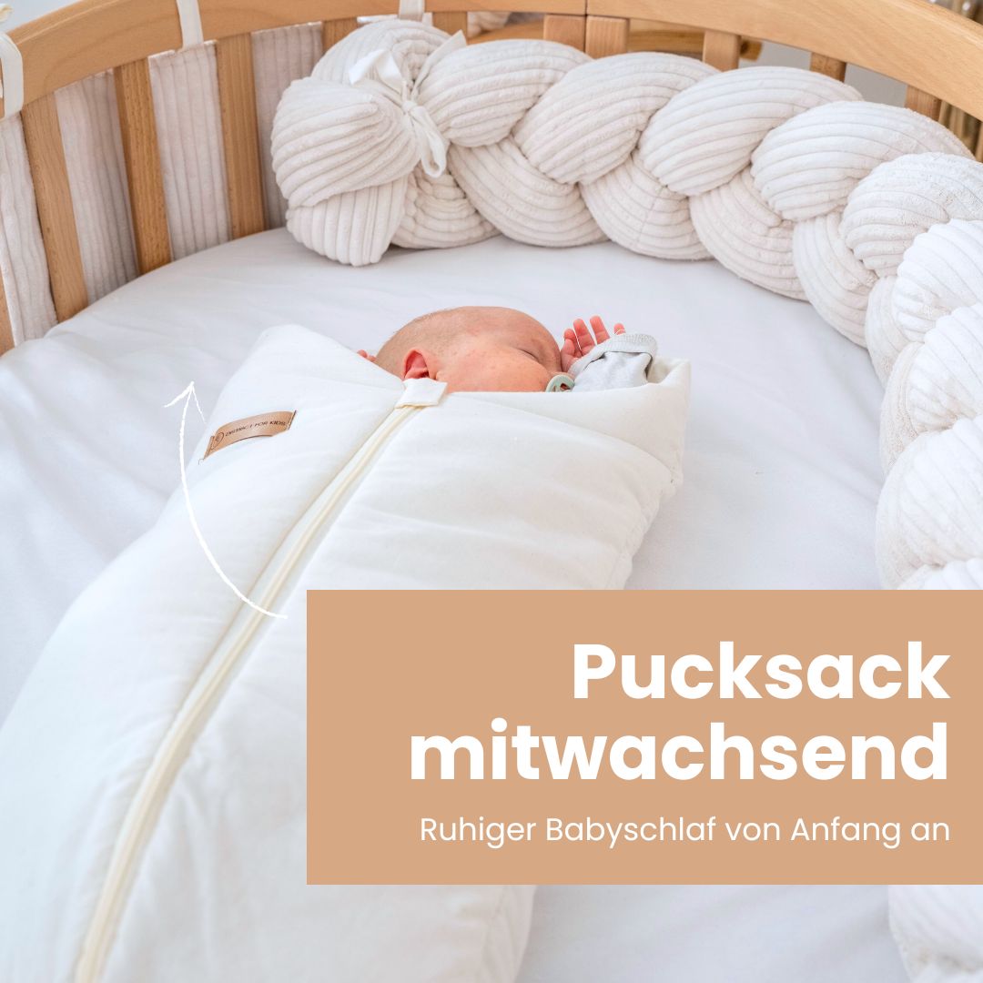 Pucksack Bio-Baumwolle mitwachsend - Ganzjahres Schlafsack für Babys Pucksack