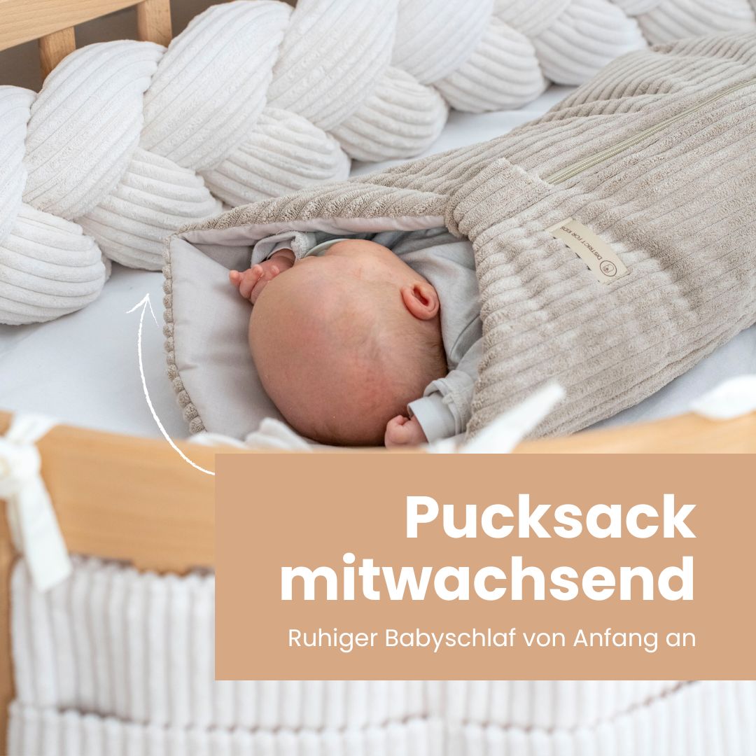 Pucksack Cord mitwachsend - Wärmender Ganzjahres Babyschlafsack - Pucksack