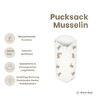Pucksack Musselin Teddybär mitwachsend – Ganzjahres Babyschlafsack ab Geburt - Pucksack
