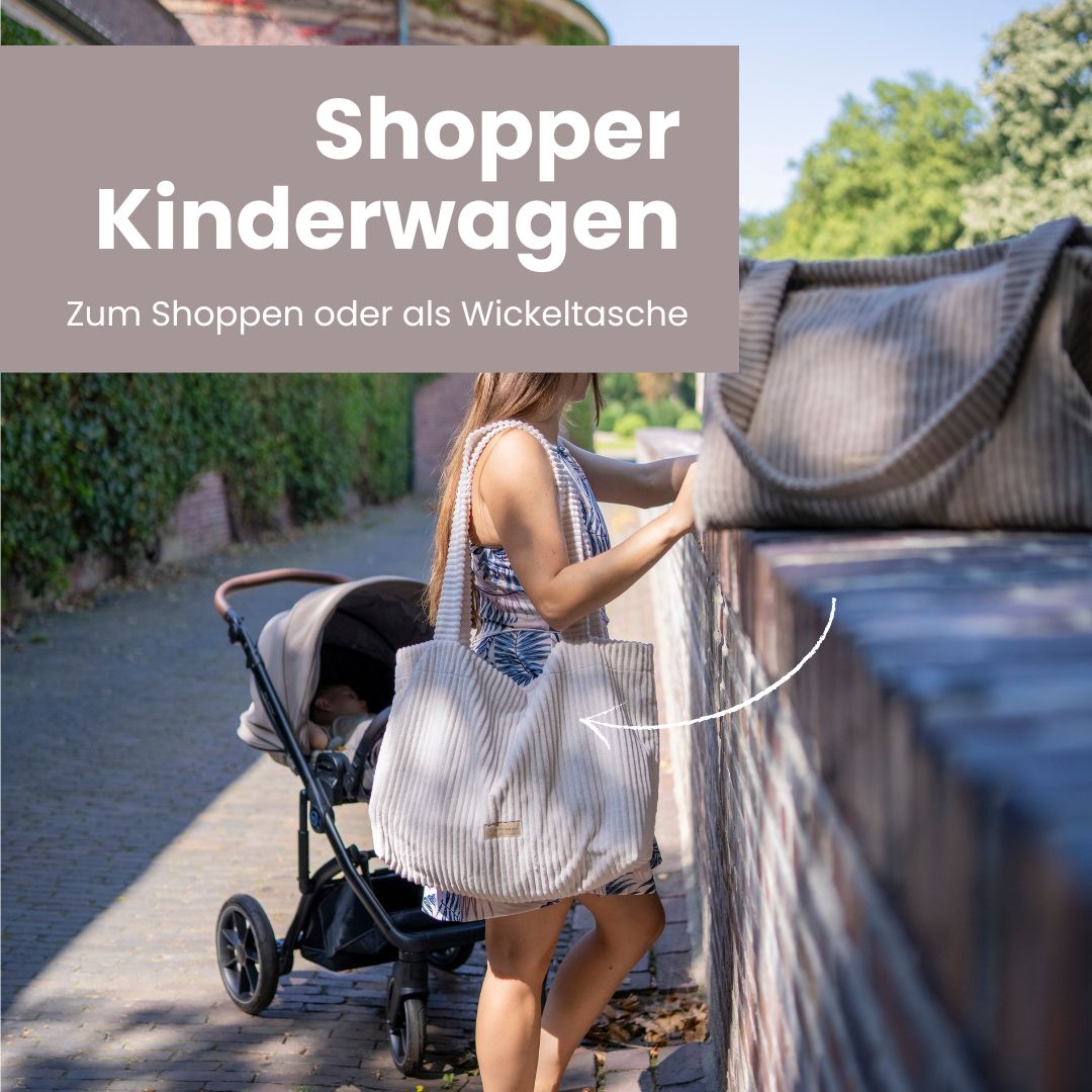 Shopper Mom Bag Cord - Perfekt für den Alltag Kinderwagen Cross Shoulder - Wickeltasche