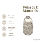 Winterußsack Musselin Leopard für Kinderwagen Autoschale - Winterfußsack