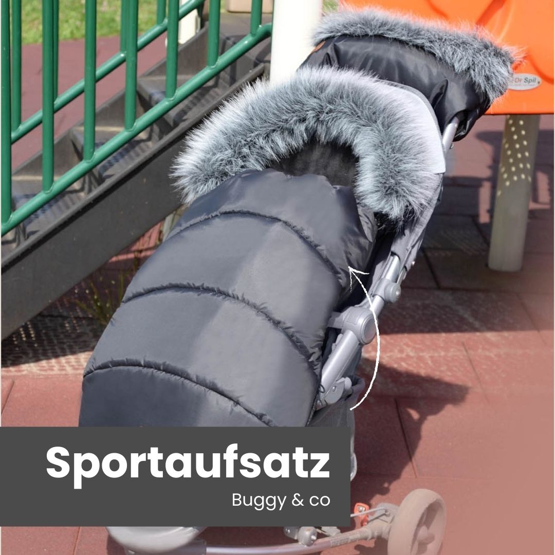 Winterfußsack wasserabweisend mit Fell – für Kinderwagen Winterfußsack