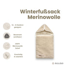 Winterfußsack Schlafsack Merinowolle – für Babywanne & Kinderwagen Winterfußsack