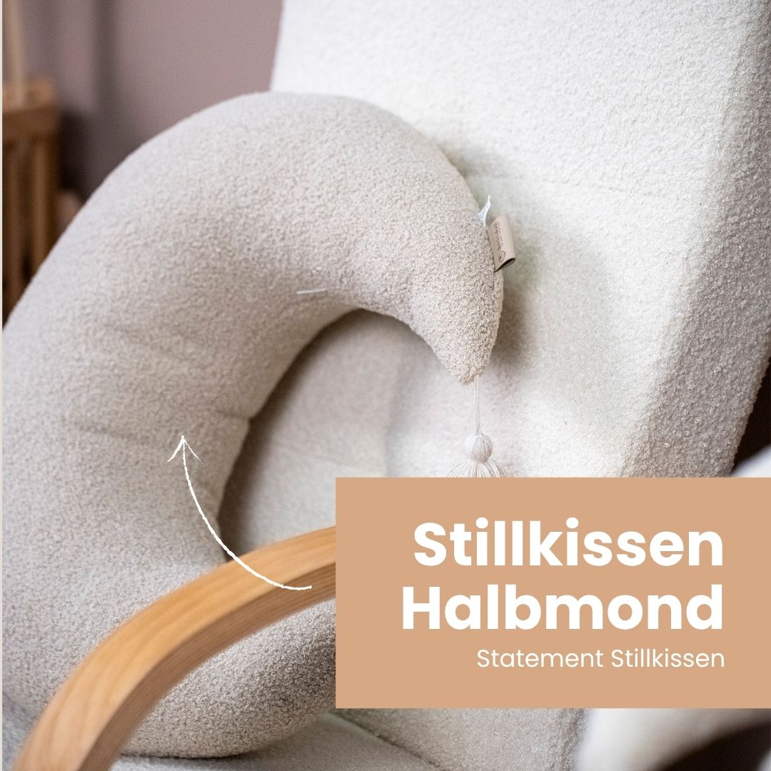 Stillkissen Halbmond Teddystoff Boucle – Komfort Unterstützung & stilvolle Optik - Stillkissen