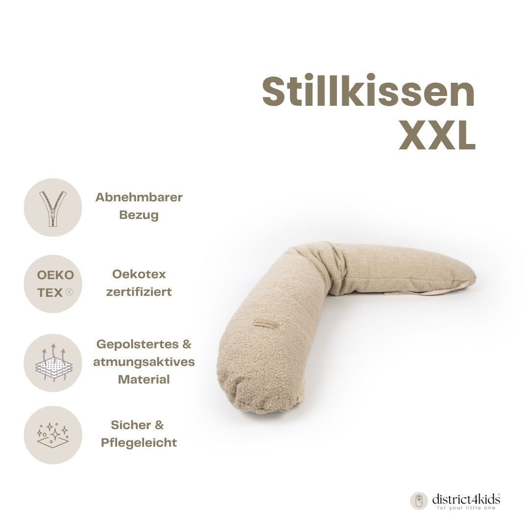Stillkissen & Schwangerschaftskissen Bouclé Teddy XXL – ergonomisch weich & vielseitig - Stillkissen