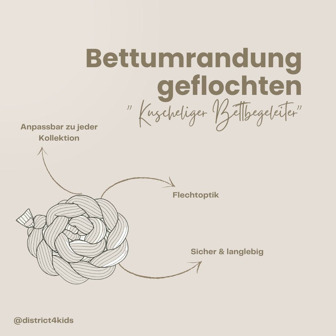 Bettschlange geflochten Musselin – Kuschelige Bettumrandung - Baby & Kleinkind