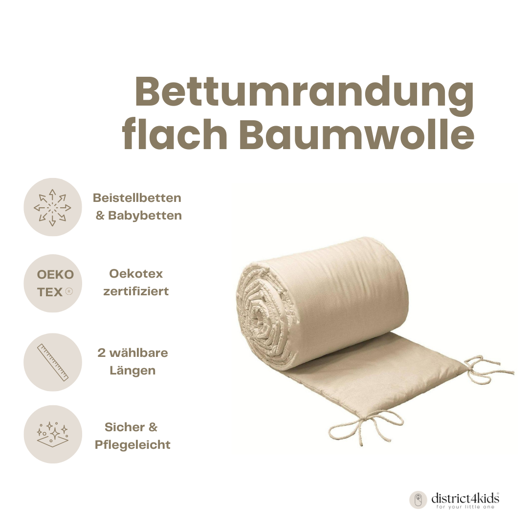 Bettumrandung Baumwolle für Baby- und Beistellbetten – Schutz Komfort & Qualität Bettumrandung