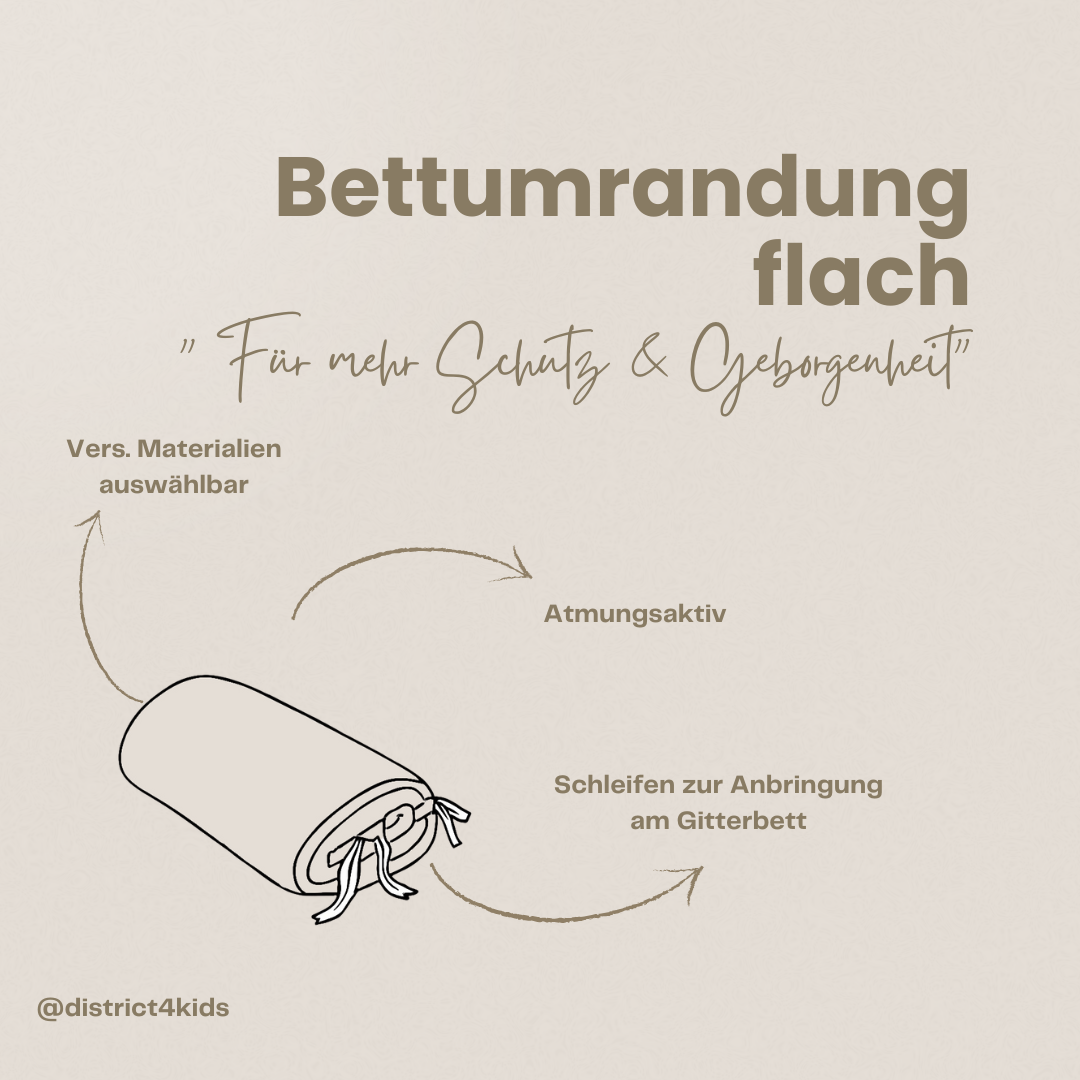 Bettumrandung Musselin für Babybett & Beistellbett – Weich Sicher & Handgefertigt - Bettumrandung