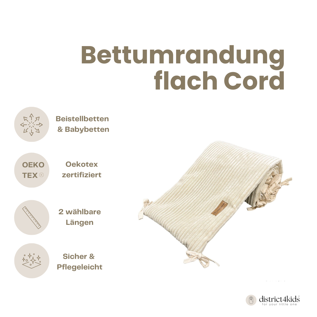 Bettumrandung Cord – Moderne & kuschelige Umrandung für Babybett & Beistellbett - Bettumrandung