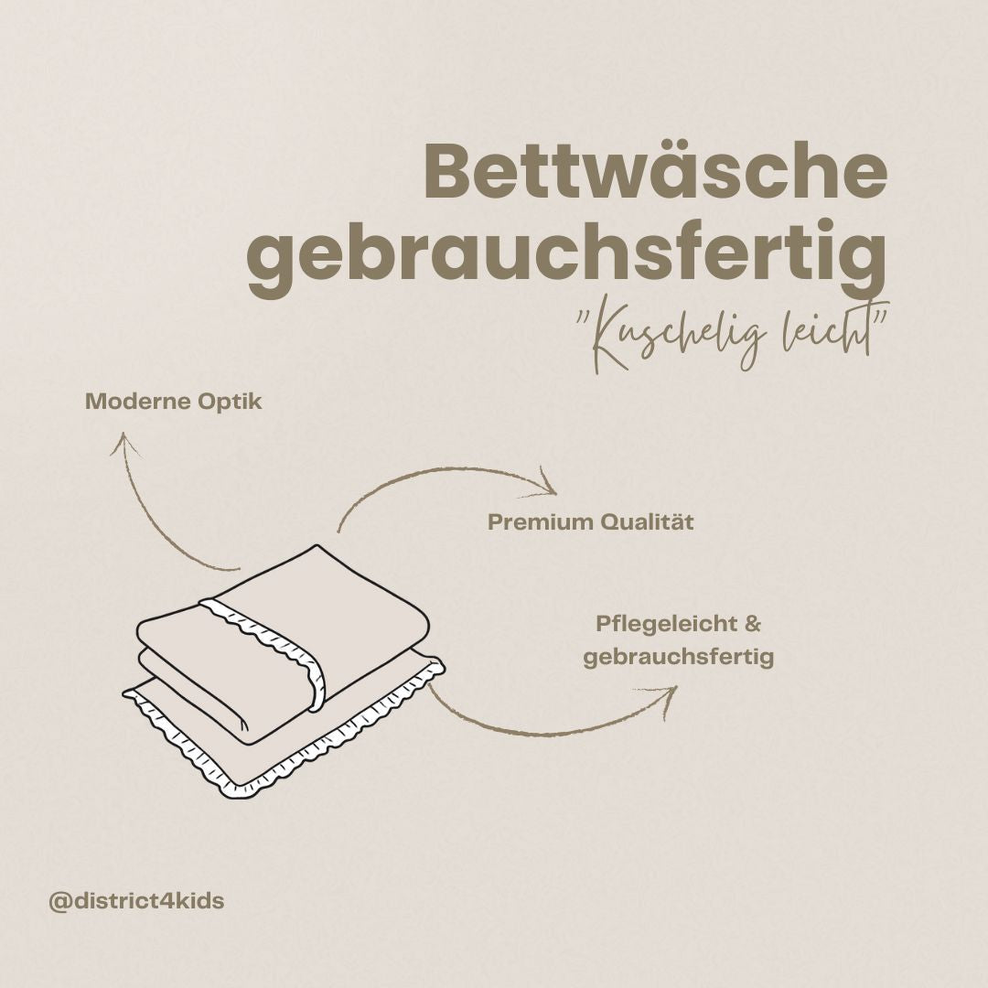 Bettwäsche gebrauchsfertig Musselin – Weich Atmungsaktiv & Perfekt - Bettwäsche
