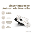 Einschlagdecke Musselin Teddybär – Perfekt für Autoschale Ganzjährig - Einschlagdecke Autoschale