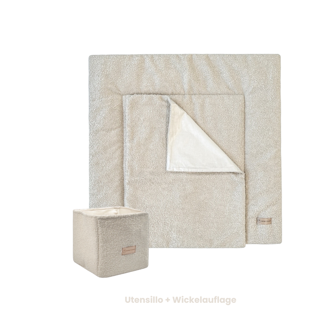 Wickelauflage Teddy Boucle mit Unterlage – natürlich & kuschelig für dein Baby - Wickelauflage