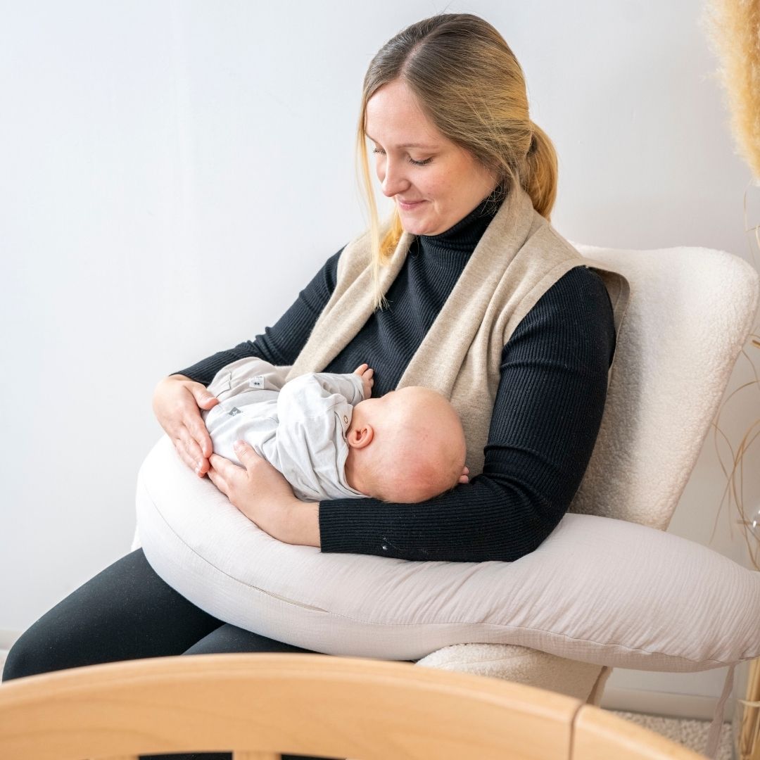 Stillkissen & Schwangerschaftskissen Musselin XXL - ergonomisch & vielseitig - Stillkissen