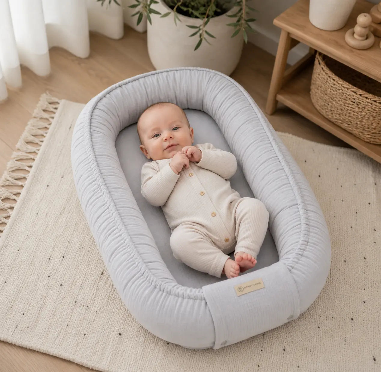 Babynestchen Musselin – Weicher mitwachsender Baby Kokon District for Kids