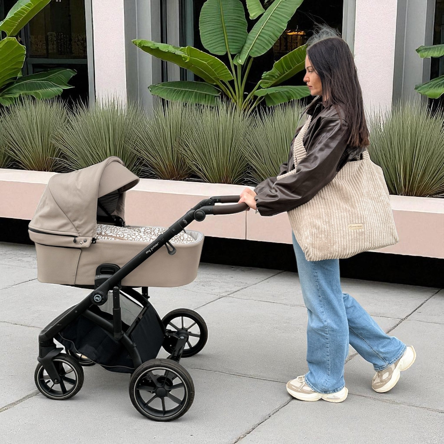 Wickeltasche Cord für den Kinderwagen - Mom bag - Wickeltasche