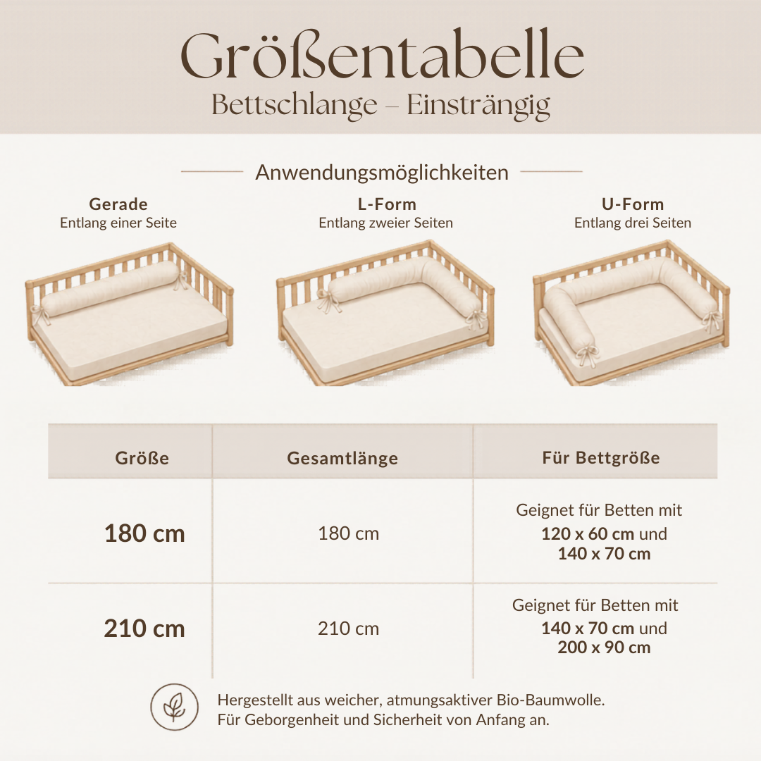 Bettschlange einsträngig 100% Bio-Baumwolle – Schutz & Vielseitig District for Kids