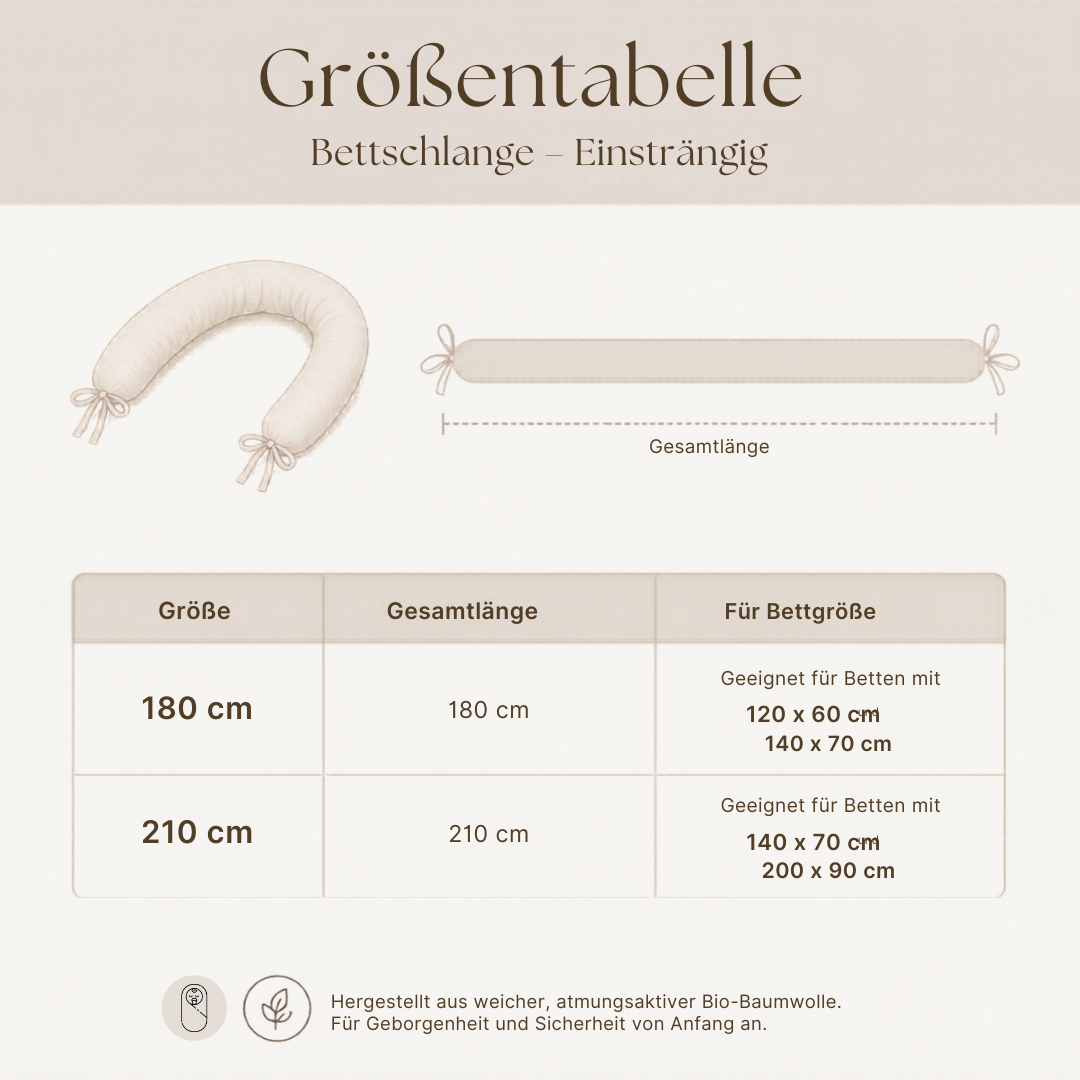 Bettschlange einsträngig 100% Bio-Baumwolle – Schutz & Vielseitig District for Kids