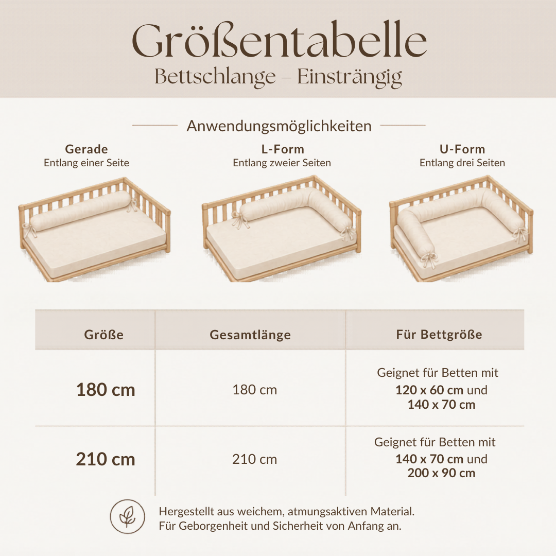 Bettschlange einsträngig Cord - Schutz, Komfort & Vielseitigkeit für dein Baby District for Kids