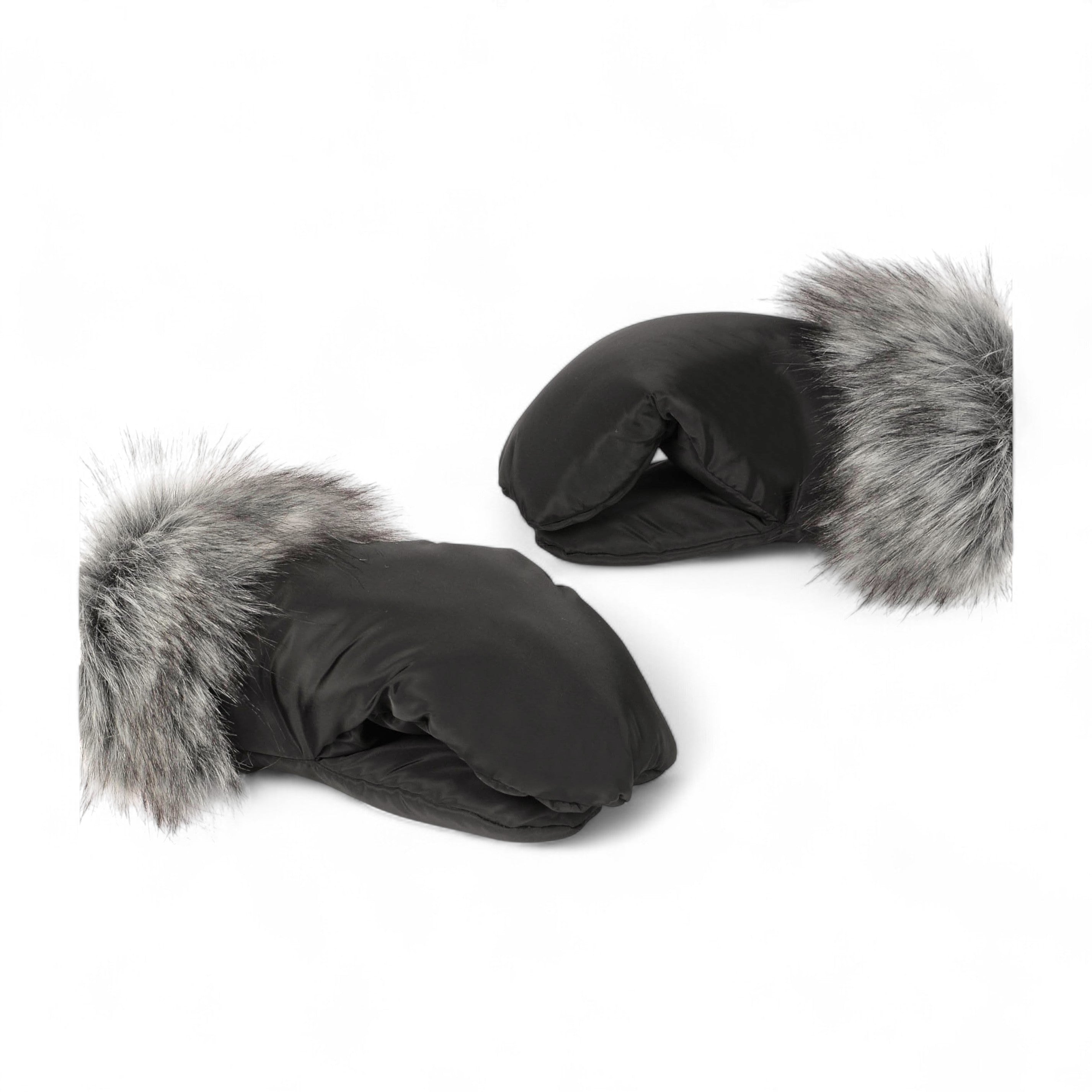 Handschuhe mit Fell für Kinderwagen – Handwärmer - Schwarz - Handschuhe