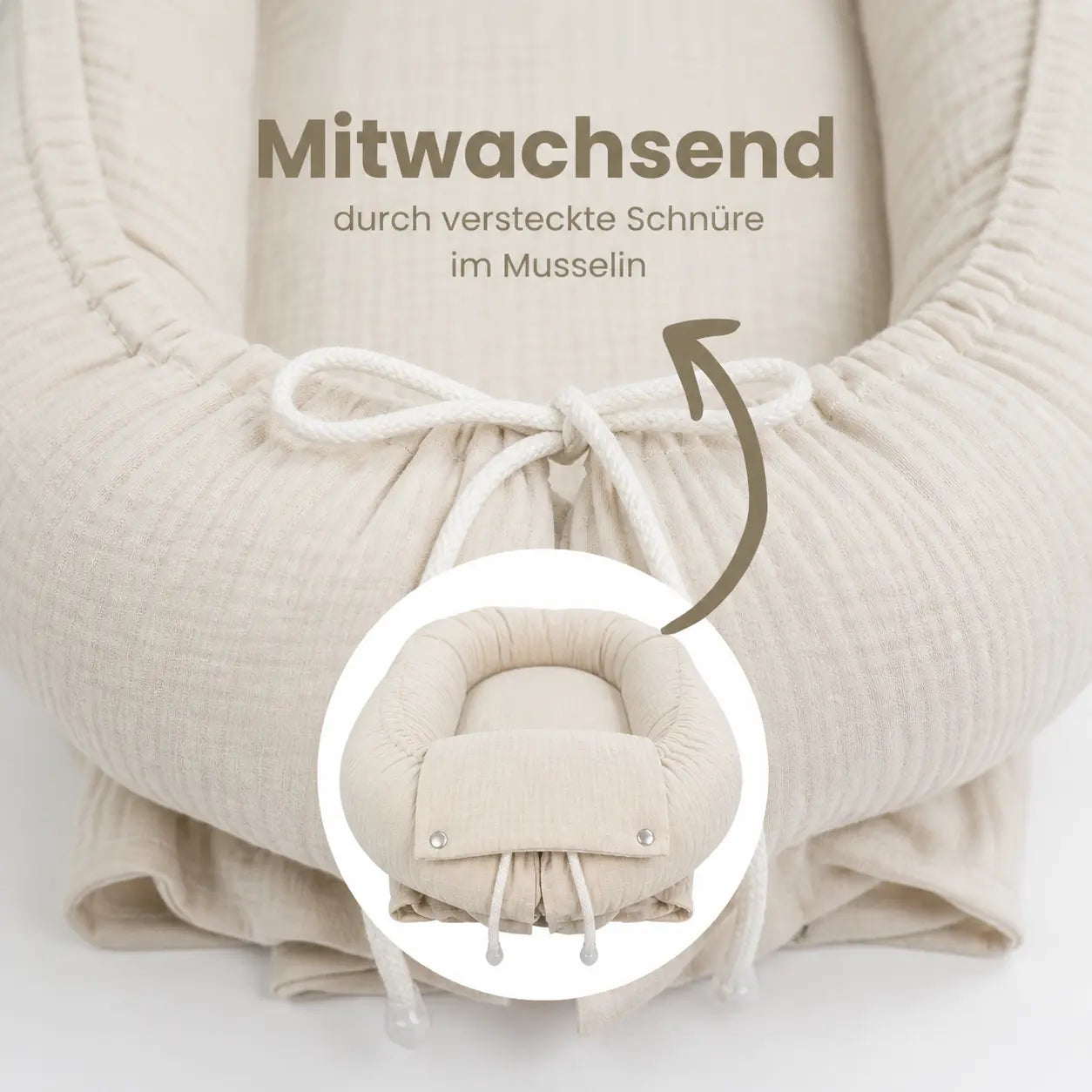 Babynestchen Musselin – Weicher mitwachsender Baby Kokon District for Kids