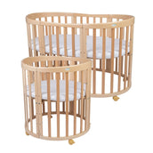 7in1 Babybett oval mit Matratze – mitwachsend von Geburt bis ins Kindesalter