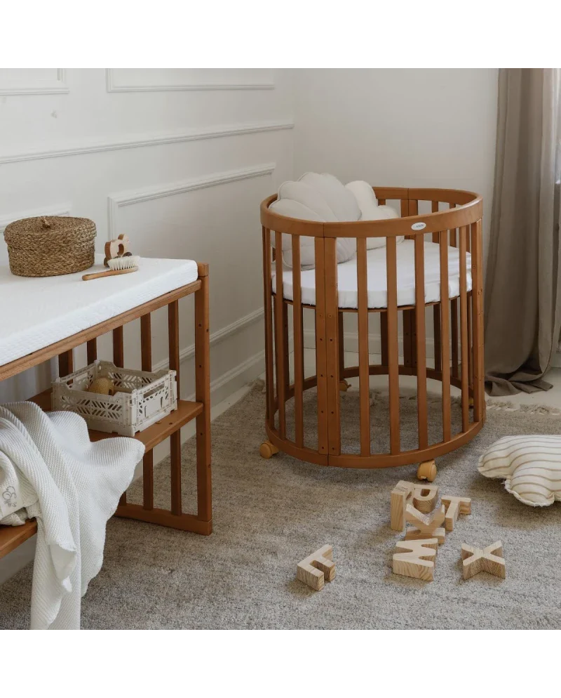 Babybett 7-in-1 – Ein Bett für viele Jahre - mitwachsend | Ovale Form - Babybett