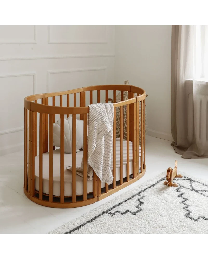 Babybett 7-in-1 – Ein Bett für viele Jahre - mitwachsend | Ovale Form - Babybett
