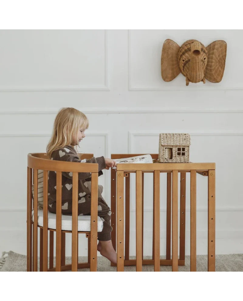Babybett 7-in-1 – Ein Bett für viele Jahre - mitwachsend | Ovale Form - Babybett