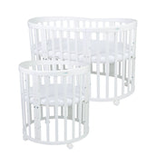 7in1 Babybett oval mit Matratze – mitwachsend von Geburt bis ins Kindesalter