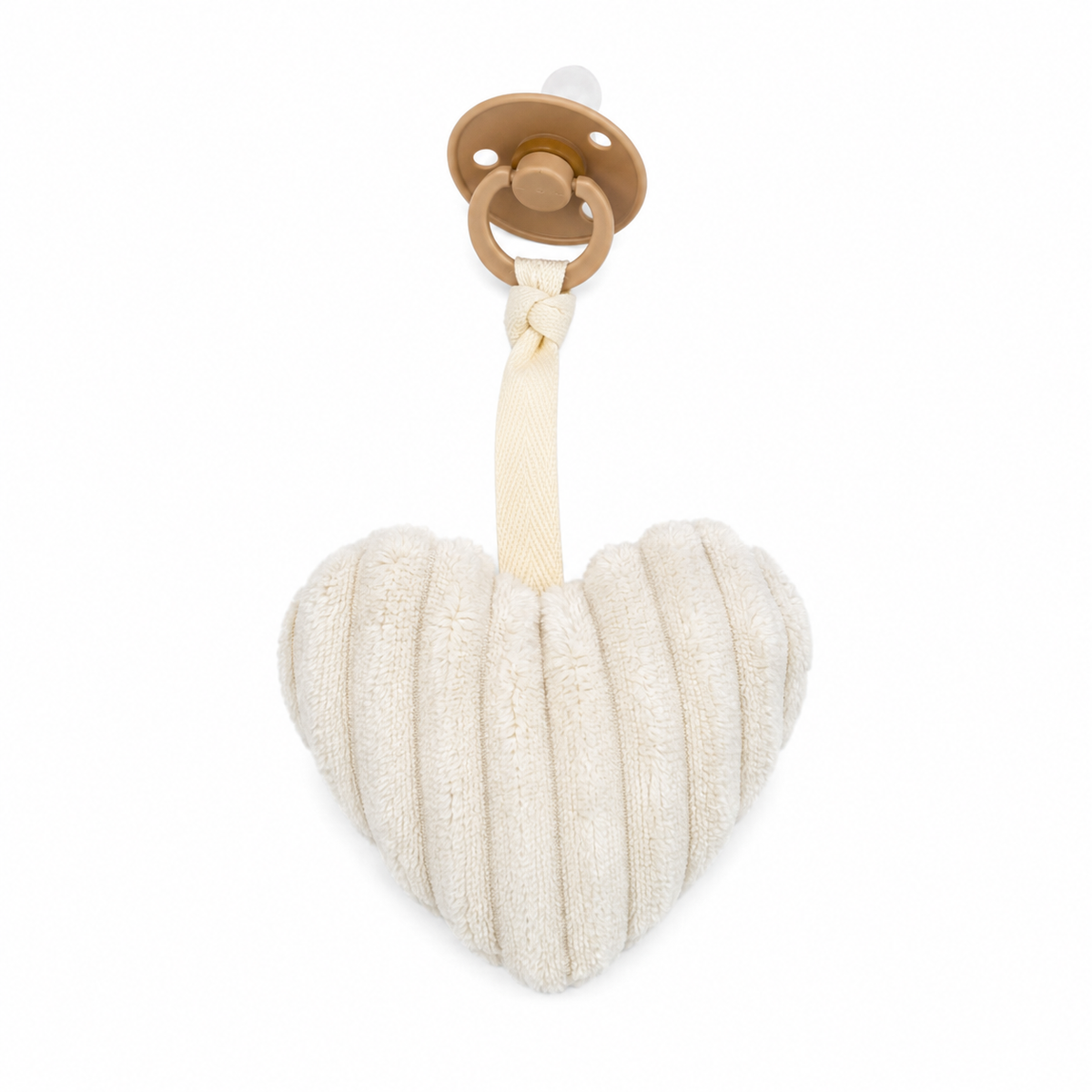 schnullerkette cord herz creme