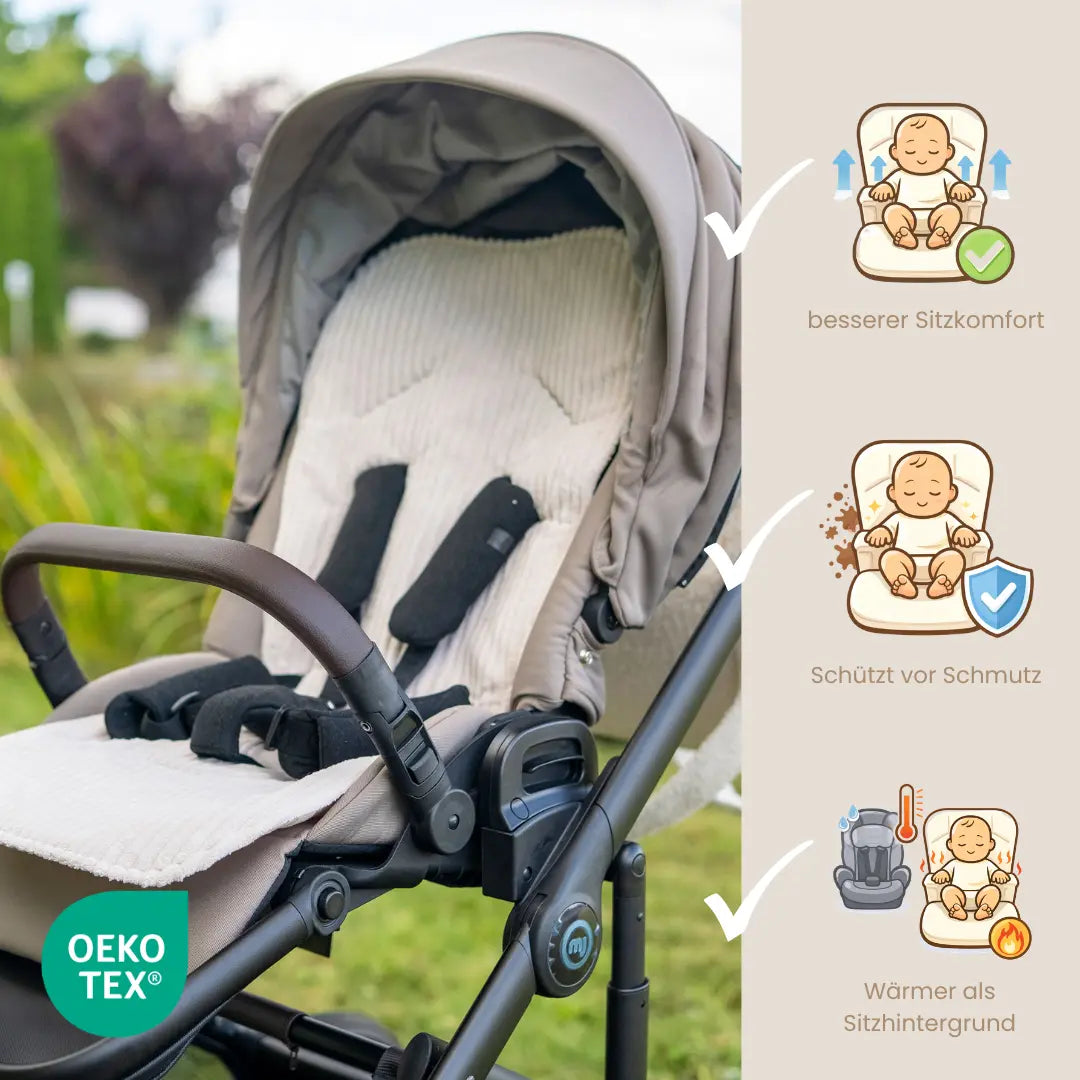 Sitzauflage Cord für den Kinderwagen Cord -universell passend District for Kids