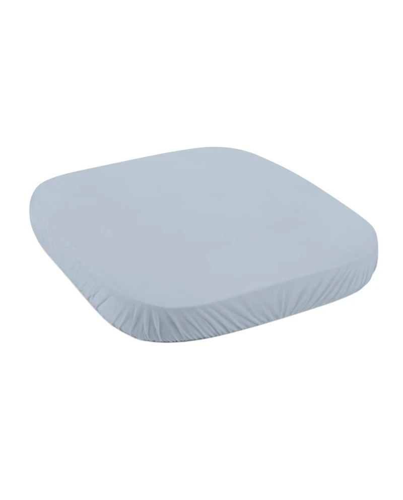 Spannbettlaken quadrat klein 7-in-1 Babybetten – GOTS-zertifizierter Bio-Baumwolle - Blau - Bettlaken