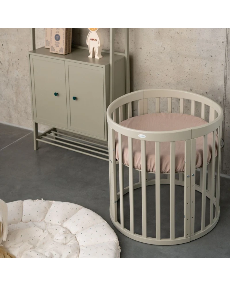 Spannbettlaken rund klein 7-in-1 Babybetten – GOTS-zertifizierter Bio-Baumwolle - Bettlaken