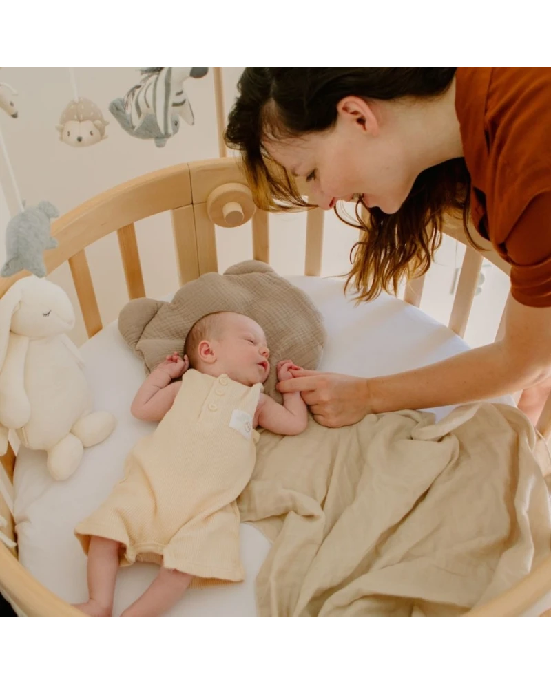 Spannbettlaken rund klein 7-in-1 Babybetten – GOTS-zertifizierter Bio-Baumwolle - Bettlaken