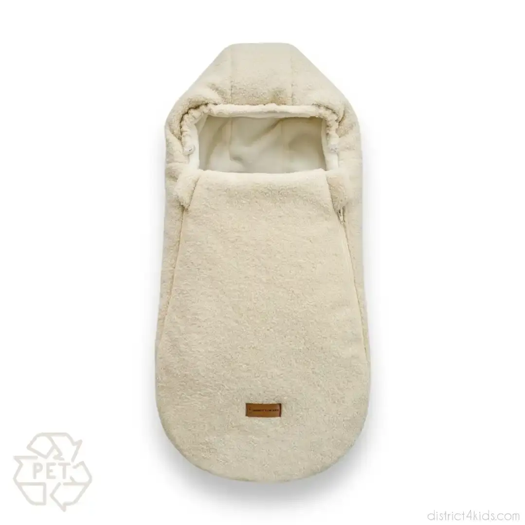 Fußsack Teddystoff Boucle für Kinderwagen Autoschale-Winterfußsack-District for Kids-Creme-District for Kids
