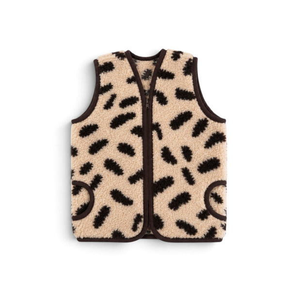 Merino-Kinderweste mit Reißverschluss – Wild Beige