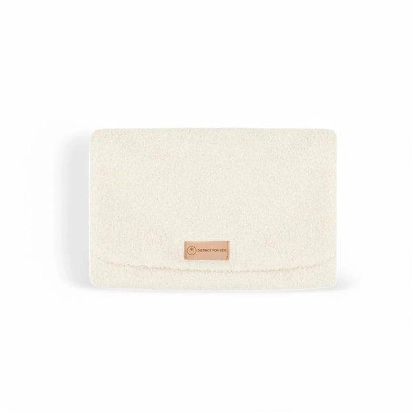 Wickelunterlage Teddystoff Bouclé – praktische Windeltasche für unterwegs - Creme - Wickelauflage